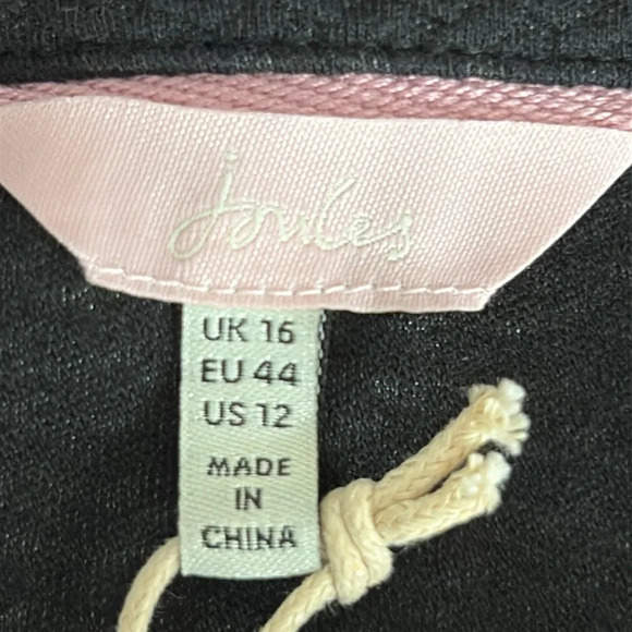 Joules Shay Textured 3/4 Sleeve Fit & Flare Dress in Black - NEW - Size 12 - Picture 5 of 9